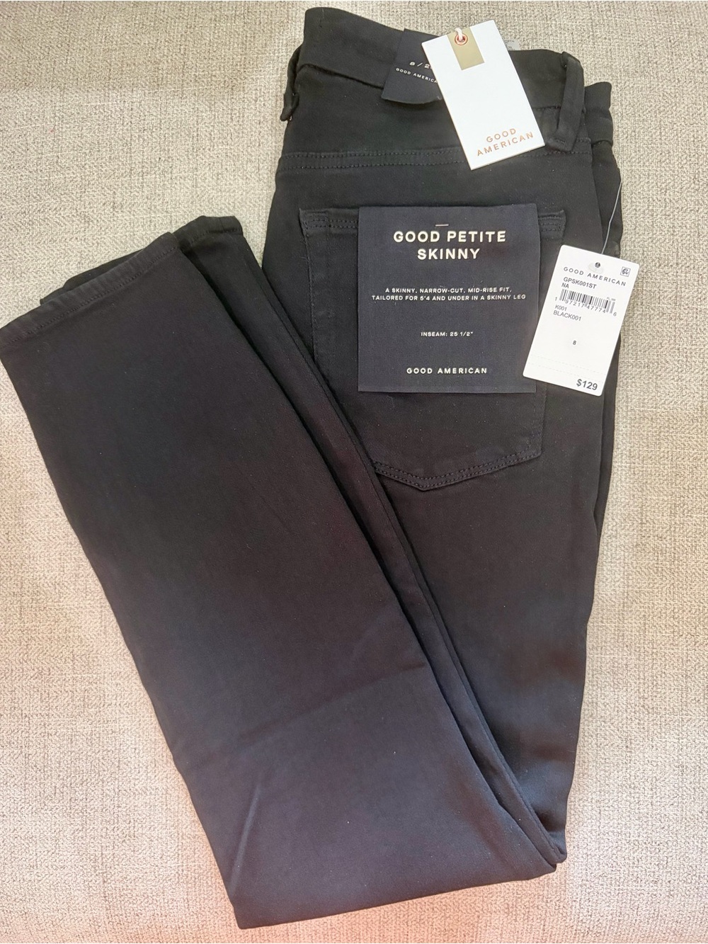 Good American Black Petite Skinny Jeans - 8P